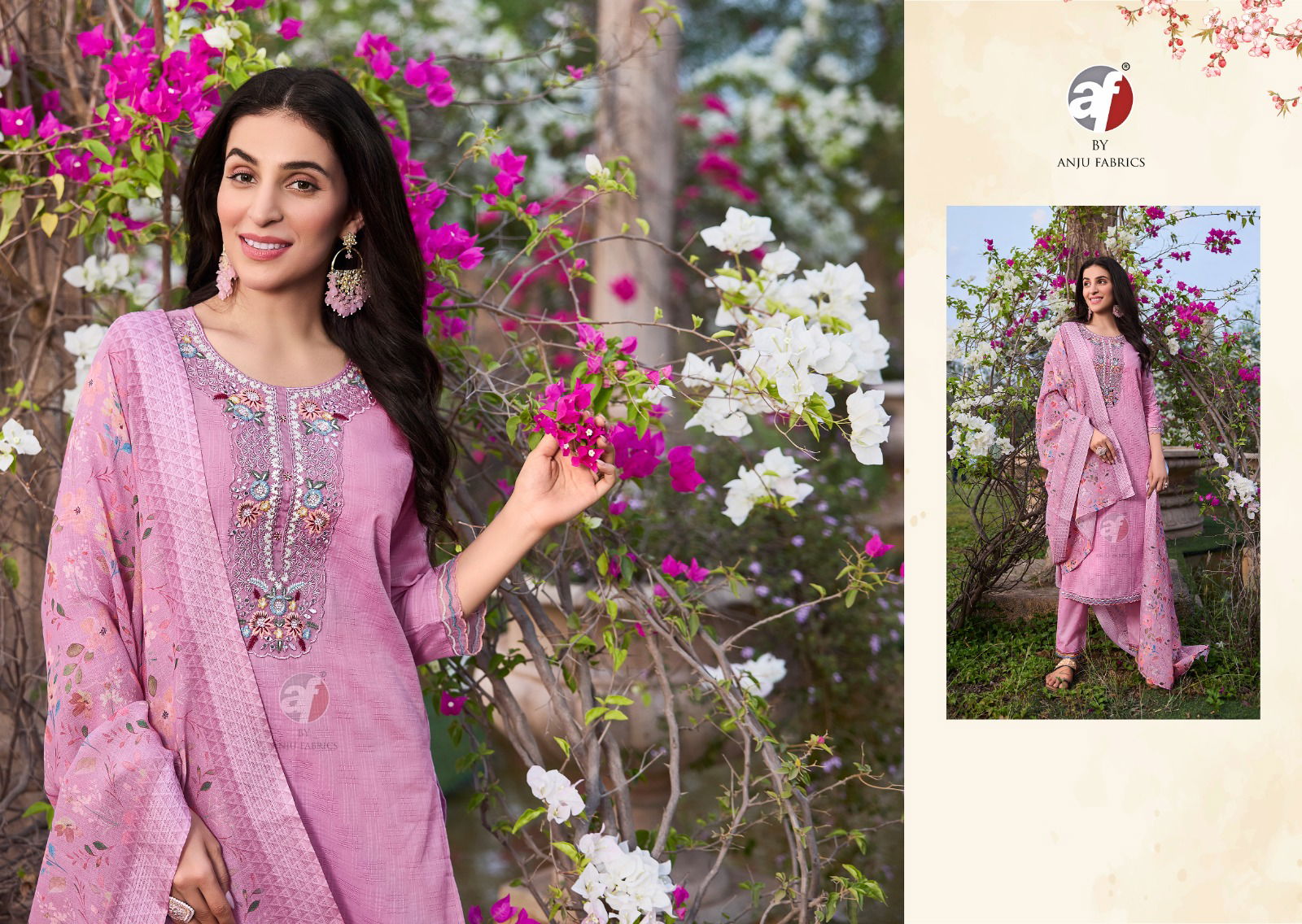 Af Patterns Vol 3 By Anju Pure Cotton Designer Kurti With Bottom Dupatta Wholesale Price In Surat
